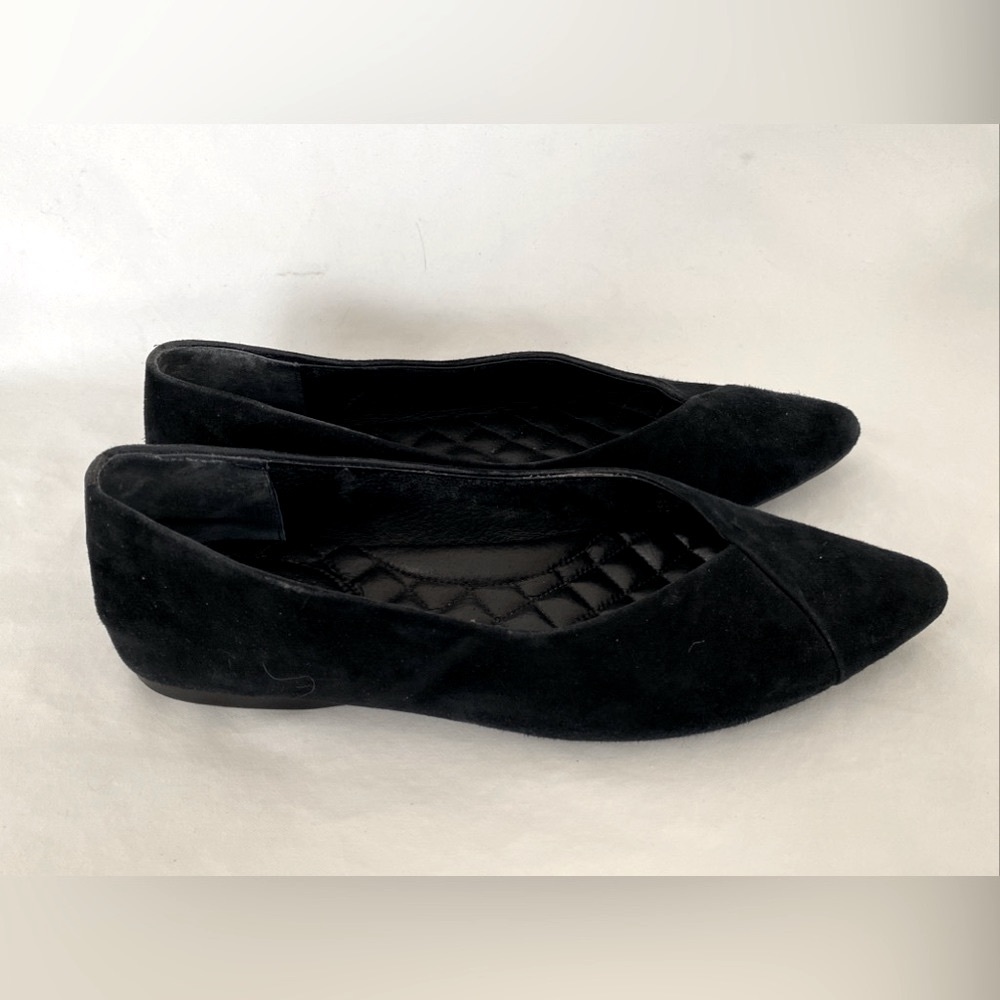 Birdies WOMEN’S GOLDFINCH POINTED TOE FLAT SHOES BLACK SUEDE Size 7.5 VGC